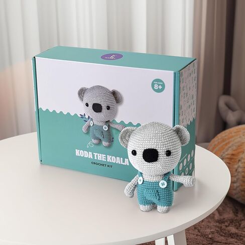 مجموعة أميجورومي كروشيه للبالغين - مجموعة حرفية متوسطة الحجم مع مواد وتعليمات - اصنع حيوان أميجورومي الخاص بك - فنون وحرف مثالية للبالغين (الدب) in Kuwait