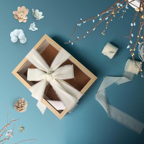 شريط شيفون أبيض كريمي 3 لفات 1.5 بوصة × 7 ياردة شريط حافة متوتر مصنوع يدويًا شريط حرير شيفون للحرف اليدوية وتغليف باقات الزهور وتزيين دعوات الزفاف in Kuwait