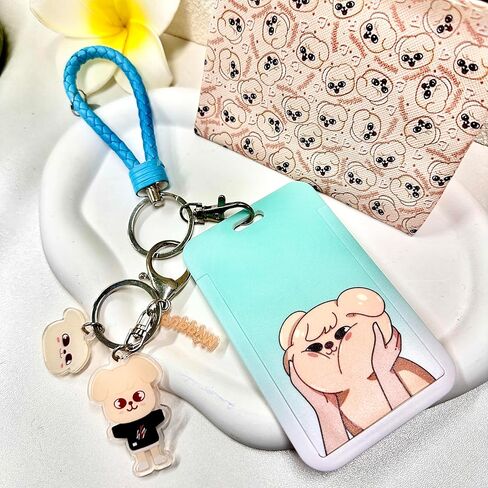 مجموعة Kpop SKZOO Merch تتضمن قطعة واحدة من حامل بطاقات الصور SKZOO مع حبل قصير، 1 سلسلة مفاتيح فريدة من نوعها للأطفال الضالة، 1 محفظة Straykids لمحبي الأطفال الضالين، هدية SKZOO Merch لمحبي حفلات الأرنب، Tuzi in Kuwait
