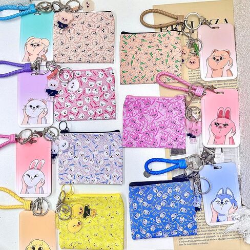مجموعة Kpop SKZOO Merch تتضمن قطعة واحدة من حامل بطاقات الصور SKZOO مع حبل قصير، 1 سلسلة مفاتيح فريدة من نوعها للأطفال الضالة، 1 محفظة Straykids لمحبي الأطفال الضالين، هدية SKZOO Merch لمحبي حفلات الأرنب، Tuzi in Kuwait
