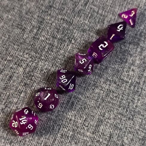 DND RPG Dice Set, Nebula Polyhedral Dice for Dungeons and Dragons, Mystery 7-Piece Set (Rose Purple) in Saudi Arabia