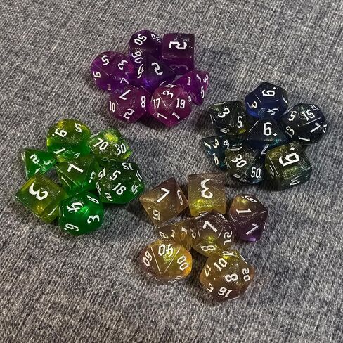 DND RPG Dice Set, Nebula Polyhedral Dice for Dungeons and Dragons, Mystery 7-Piece Set (Rose Purple) in Saudi Arabia