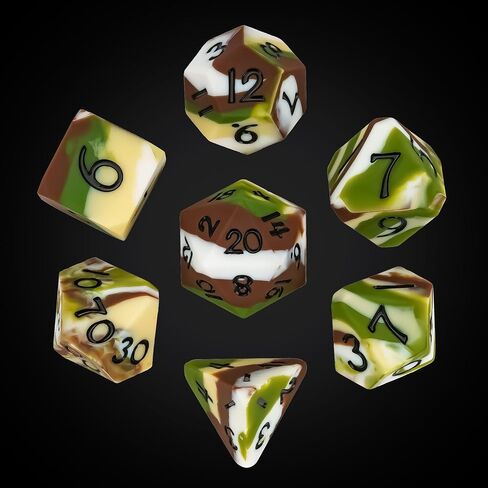 7-Die Silicone DND Dice, Polyhedral Dice D&D Dice Set, Round Edges Soft Perfect Bouncer for D&D RPG Bar Pub Club Classroom Party Games（Black w/Red Numbers） in Kuwait