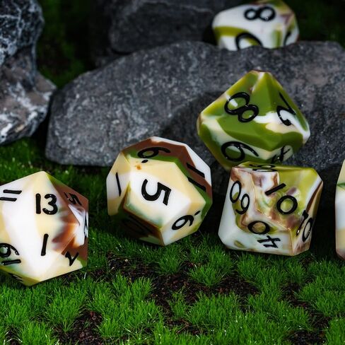 7-Die Silicone DND Dice, Polyhedral Dice D&D Dice Set, Round Edges Soft Perfect Bouncer for D&D RPG Bar Pub Club Classroom Party Games（Black w/Red Numbers） in Kuwait