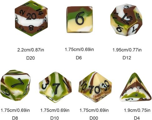 7-Die Silicone DND Dice, Polyhedral Dice D&D Dice Set, Round Edges Soft Perfect Bouncer for D&D RPG Bar Pub Club Classroom Party Games（Black w/Red Numbers） in Kuwait