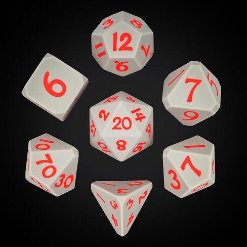 7-Die Silicone DND Dice, Polyhedral Dice D&D Dice Set, Round Edges Soft Perfect Bouncer for D&D RPG Bar Pub Club Classroom Party Games（Black w/Red Numbers） in Kuwait