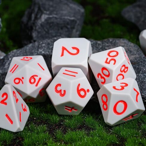 7-Die Silicone DND Dice, Polyhedral Dice D&D Dice Set, Round Edges Soft Perfect Bouncer for D&D RPG Bar Pub Club Classroom Party Games（Black w/Red Numbers） in Kuwait