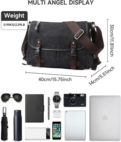 Canvas Messenger Bag, Vintage Crossbody Bags for Men Women in Saudi Arabia
