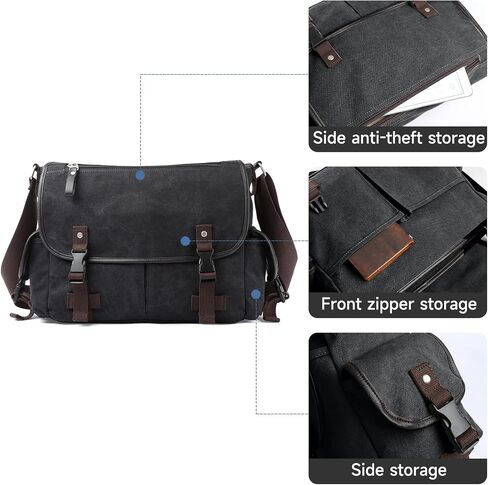 Canvas Messenger Bag, Vintage Crossbody Bags for Men Women in Saudi Arabia