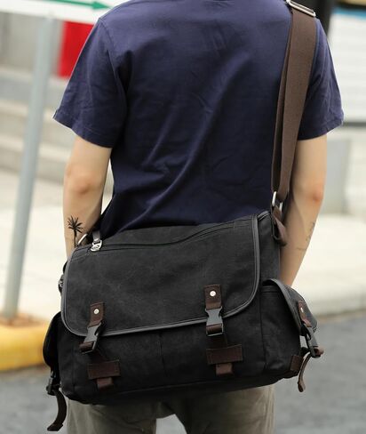 Canvas Messenger Bag, Vintage Crossbody Bags for Men Women in Saudi Arabia