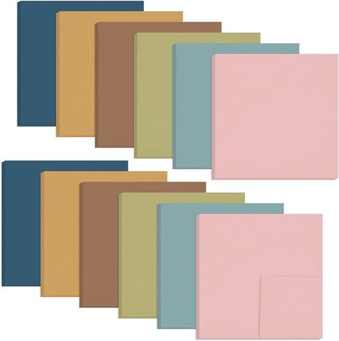 Whaline 600 Sheet Boho Sticky Notes Solid Color Self Adhesive Notepads Neutral Memo Pad Removable Message Reminder for Annotating Books School Home Office Supplies, 12 Pack in Saudi Arabia