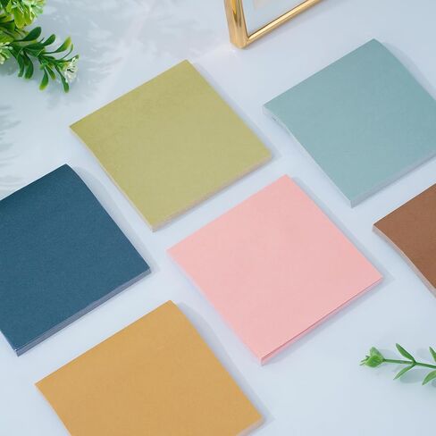 Whaline 600 Sheet Boho Sticky Notes Solid Color Self Adhesive Notepads Neutral Memo Pad Removable Message Reminder for Annotating Books School Home Office Supplies, 12 Pack in Saudi Arabia