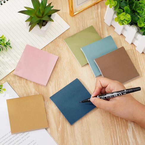 Whaline 600 Sheet Boho Sticky Notes Solid Color Self Adhesive Notepads Neutral Memo Pad Removable Message Reminder for Annotating Books School Home Office Supplies, 12 Pack in Saudi Arabia