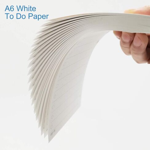 200 Sheets A6 Lined Paper for Filofax Personal Binder Planner, White 100gsm Ruled Pages, 6 Hole Punched, 3.75 x 6.75 Inch in Kuwait