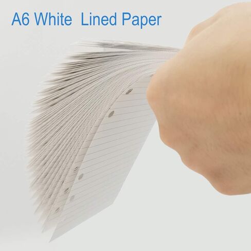 200 Sheets A6 Lined Paper for Filofax Personal Binder Planner, White 100gsm Ruled Pages, 6 Hole Punched, 3.75 x 6.75 Inch in Kuwait
