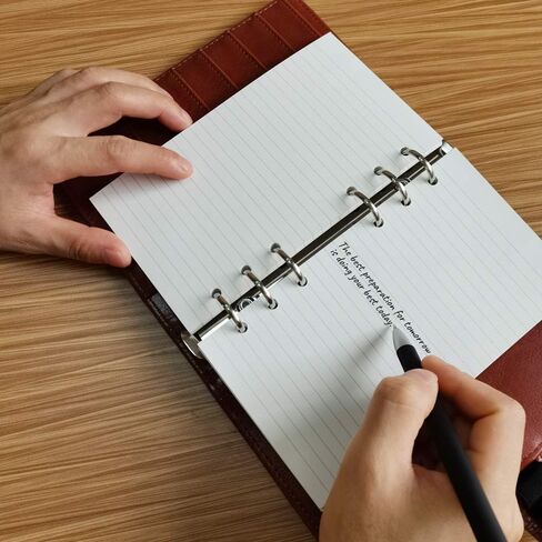 200 Sheets A6 Lined Paper for Filofax Personal Binder Planner, White 100gsm Ruled Pages, 6 Hole Punched, 3.75 x 6.75 Inch in Kuwait