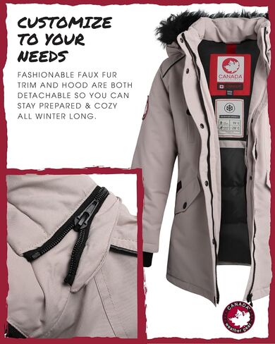 CANADA WEATHER GEAR Girls' Winter Jacket - Stadium Expedition Parka Coat, Fur Trim Hood in Saudi Arabia