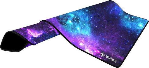 ENHANCE Extended Gaming Mouse Pad, XL Mouse Mat, Desk Accessories - Anti-Fray Stitching and Low-Friction Tracking Surface, Non-Slip Backing for Professional eSports - Dimensions: 80 x 32.5 cm - Galaxy in Kuwait