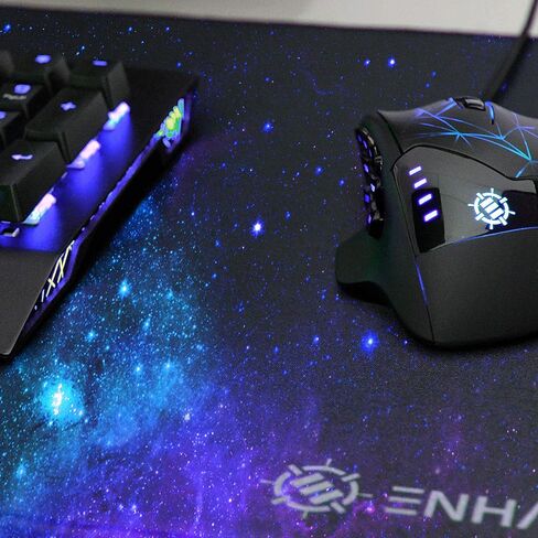ENHANCE Extended Gaming Mouse Pad, XL Mouse Mat, Desk Accessories - Anti-Fray Stitching and Low-Friction Tracking Surface, Non-Slip Backing for Professional eSports - Dimensions: 80 x 32.5 cm - Galaxy in Kuwait