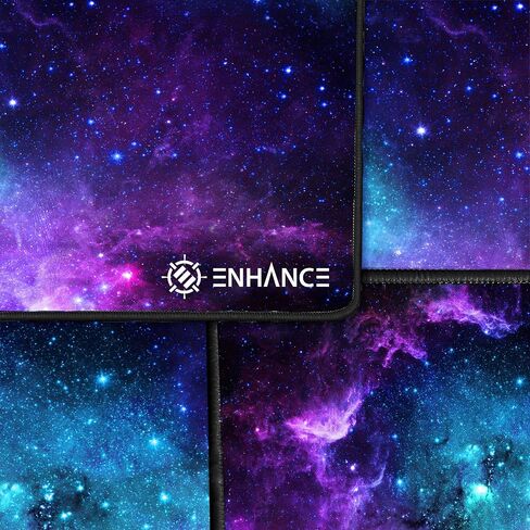 ENHANCE Extended Gaming Mouse Pad, XL Mouse Mat, Desk Accessories - Anti-Fray Stitching and Low-Friction Tracking Surface, Non-Slip Backing for Professional eSports - Dimensions: 80 x 32.5 cm - Galaxy in Kuwait