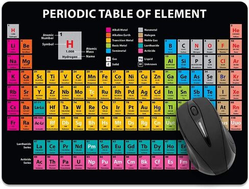 Extra Large (X-Large) Size Non-Slip Rectangle Mousepad, WIRESTER Periodic Table of Elements Black Mouse Pad for Home, Office and Gaming Desk in Kuwait