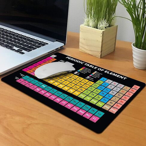 Extra Large (X-Large) Size Non-Slip Rectangle Mousepad, WIRESTER Periodic Table of Elements Black Mouse Pad for Home, Office and Gaming Desk in Kuwait