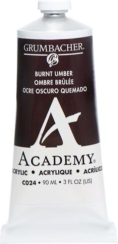 Grumbacher Academy Acrylic Paint, Gloss, 90ml/3 oz Metal Tube, Burnt Sienna in Saudi Arabia