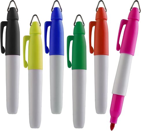 Mini Permanent Markers, Assorted Colours, Fine Point, 6 Count (Mixed) in Kuwait