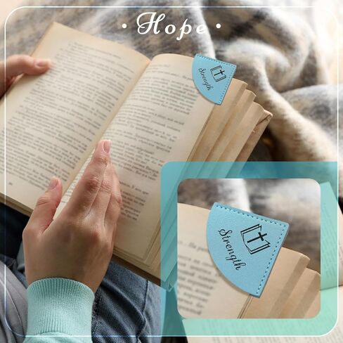 10 Pcs Christian Leather Bookmarks Corner for Bible Page Corner Inspirational Bookmarks Religious Christian Gifts for Church Supplies Reading Rewards Giveaways(Morandi) in Kuwait