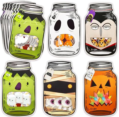 AZEEBOI 48 Pack Christmas Treat Bags - Small Christmas Gift Bags DIY Mason Jar Cards, Pink Christmas Party Decorations Candy Bags Favors for School Classroom Kids in Saudi Arabia