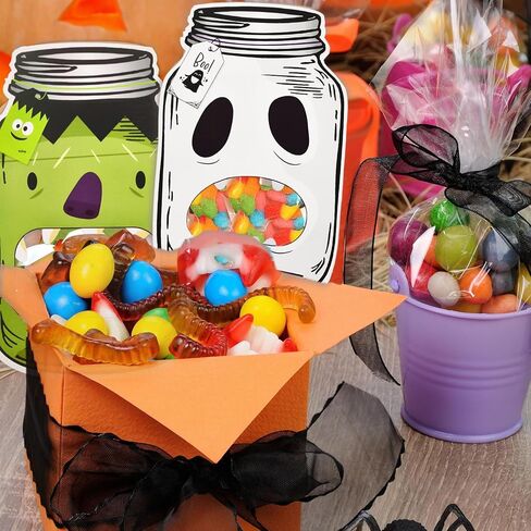 AZEEBOI 48 Pack Christmas Treat Bags - Small Christmas Gift Bags DIY Mason Jar Cards, Pink Christmas Party Decorations Candy Bags Favors for School Classroom Kids in Saudi Arabia