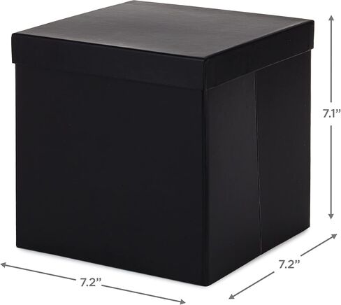 Hallmark Medium Gift Box with Lid and Shredded Paper Fill (Black 7 inch Box) for Weddings, Graduations, Birthdays, Father's Day, Groomsmen Gifts, All Occasion in Saudi Arabia