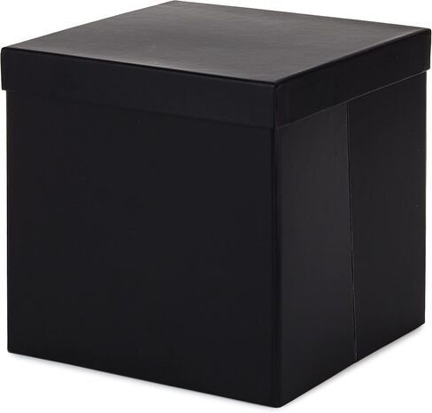 Hallmark Medium Gift Box with Lid and Shredded Paper Fill (Black 7 inch Box) for Weddings, Graduations, Birthdays, Father's Day, Groomsmen Gifts, All Occasion in Saudi Arabia