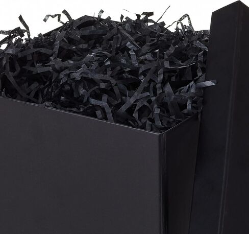 Hallmark Medium Gift Box with Lid and Shredded Paper Fill (Black 7 inch Box) for Weddings, Graduations, Birthdays, Father's Day, Groomsmen Gifts, All Occasion in Saudi Arabia