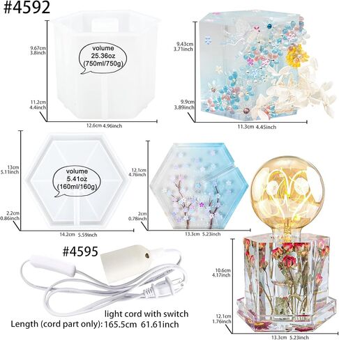 Lamp Resin Silicone Mold Cylinder Bulb Holder Stand with Light Socket 4inch Tall in Saudi Arabia