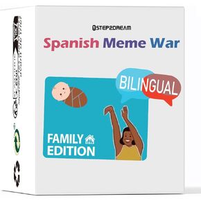 1step2dream Spanish English Party Game Meme War Card Game Funny Board Games | Bilingual Family Edition