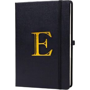 Business Notebook for Men Women, A5 Journal Notebook with A-Z , Dual-Sided Writing Paper Notebook with Dividers, Travel Journal for Teens, 200 Pages Leather Journal for Writing, Work, Meetings Black,D