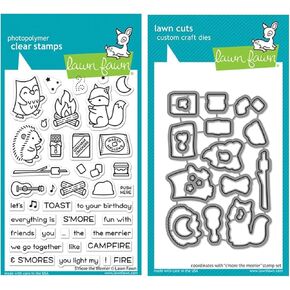 Lawn Fawn S'More The Merrier 4"x6" Clear Stamp Set and Coordinating Dies (LF2593 LF2594)