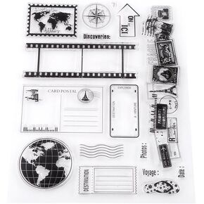 Clear Silicone Stamps,Transparent Stamp Seal Rubber Postage Stamp Seal for Card Making Decoration, 14x18cm