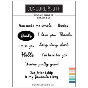 مجموعة طوابع Concord & 9th Book Shoppe - 11 ختمًا واضحًا على ورقة مشاعر وكلمات وعبارات مقاس 3 × 4 بوصة لصنع البطاقات - بطاقة شكر - بطاقة عيد ميلاد - عيد الحب