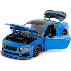 2024 Dark Horse Blue Metallic with Black and Gray Stripes Bigtime Muscle Series 1/24 Diecast Model Car by Jada 35276