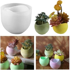 Arc Shape Concrete Flower Pot Silicone Mold Succulent Planter Pot Vase Mold Plaster Candle Jar Storage Box Mold Epoxy Resin Cement Clay Mould