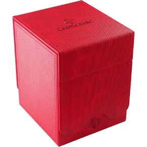 Gamegenic Squire Plus 100+ XL Convertible Deck Box - Holds 100 Double-Sleeved Cards! Premium Commander Card Case, Detachable Slide Card Case, Armorfyber Surface, Red Color, Made by Gamegenic in Kuwait