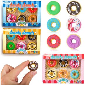 18PCS Mini Fun Donut Erasers for Kids,Take Apart Desk Pet Erasers for Girls,Colorful Cute Donut Erasers Toys for School Home or Office