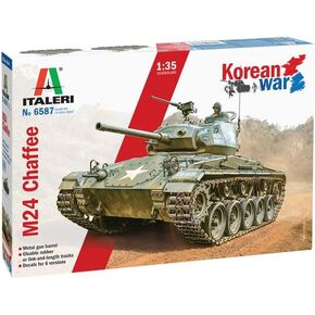 Italeri 6587 M-24 Chaffe Korean War, 1:35 Scale Plastic Model Kit, Plastic Model Assembly, Model Making, Military Vehicles, Green