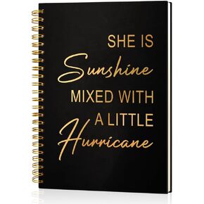 She is Sunshine Mixed With A Little 160 Blank Pages Gold Foil Hardcover Spiral Notebook, Thank You Gift for Female Manager Colleague Boss Lady, Inspirational Gifts for Women Daughter