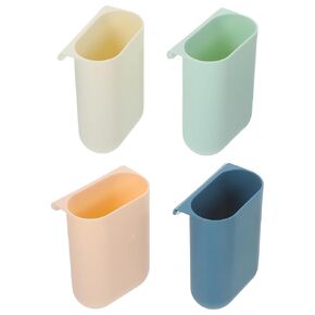 TEHAUX 4pcs Hanging Cup Holder, Rolling Cart Accessories Utility Cart Hanging Cup Trolley Basket Hanging Pencil Holder Desktop Trash Container for Pencil Makeup Organizers