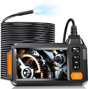 كاميرا منظار مطورة مع أضواء، كاميرا Anhendeler 1080P Pro HD Borescope، كاميرا فحص شاشة LCD 4.3 بوصة، كاميرا ثعبان مقاومة للماء IP67، بطارية 3000 مللي أمبير في الساعة، بطاقة TF 32 جيجا، هدايا للرجال