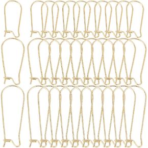 1 Box 120Pcs Kidney Wire Earring Hooks Kidney Teardrop Ear Wire Gold Dangle U Shaped Long Hoop Ear Wires with 33mm Stainless Steel Kidney Earring Hooks for Jewelry Making Supplies DIY Craft