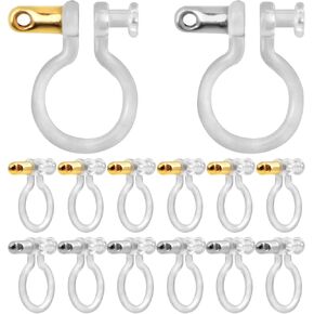 20pcs Clear Plastic Clip-on Earring Converters Metal Invisible U Type Earring Clips Painless Anti-allegenic Resin Earring Components Findings for Non Pierced Ears, 2 Colors